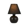 GLOBOSTAR® FANCY 202-0065 VINTAGE TABLE LIGHT 1 X E27 IP20 BLACK KERAMIC BASE WITH BLACK COVER - L18 X W18 X H24CM