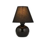 GLOBOSTAR® FANCY 202-0065 VINTAGE TABLE LIGHT 1 X E27 IP20 BLACK KERAMIC BASE WITH BLACK COVER - L18 X W18 X H24CM