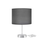 GloboStar® WIZ 203-0179 Μοντέρνο Επιτραπέζιο Φωτιστικό Μονόφωτο 1 x E27 IP20 Ασημί Μέταλλο Με Γκρι Καπέλο- Μ22 x Π22 x Υ36.5cm