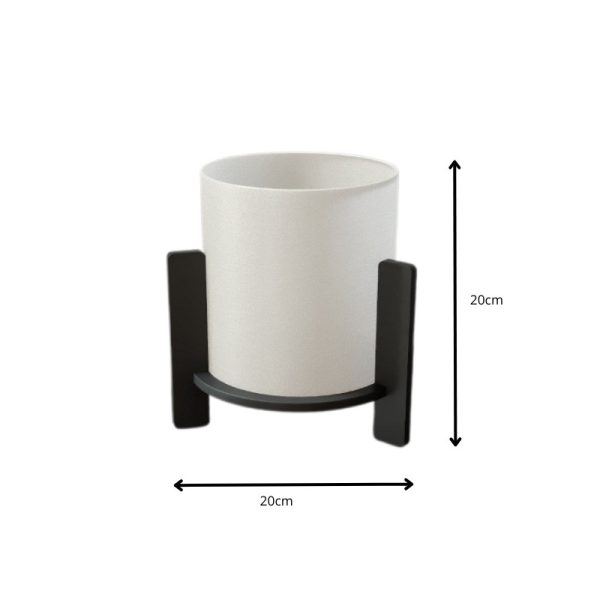 Φωτιστικό επιτραπέζιο Pine Megapap E27 Mdf χρώμα μαύρο - κρεμ Ø20x20εκ.
