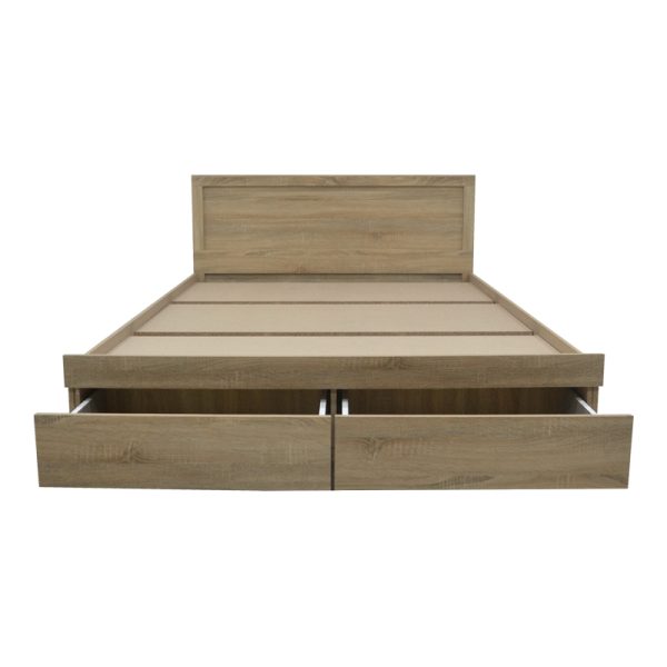 Κρεβάτι Olympus pakoworld με συρτάρι με φυσική απόχρωση 150x200εκ