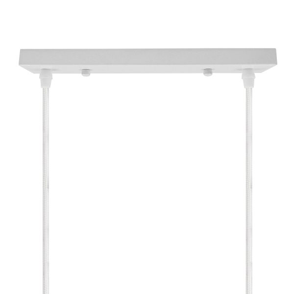 DIY Ροζέτα Φωτιστικού Λευκή Ορθογώνια 300x50mm με 2 Τρύπες GloboStar 90821