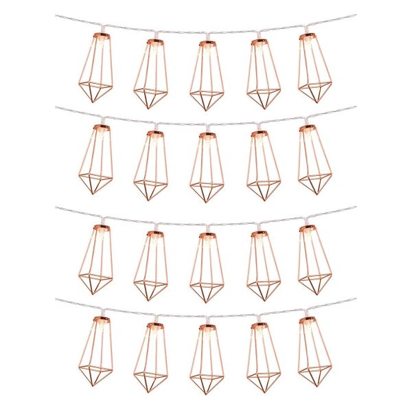 79804 Διακοσμητική Γιρλάντα Bronze Cone 3 Μέτρα με Διακόπτη On/Off - 20 LED 2W με Μπαταρίες 2xAA & Διάφανο Καλώδιο IP20 Θερμό Λευκό 2700K Μ3m