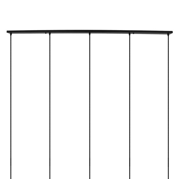 DIY Ροζέτα Φωτιστικού Μαύρη Ορθογώνια 1500x50mm με 5 Τρύπες GloboStar 90826