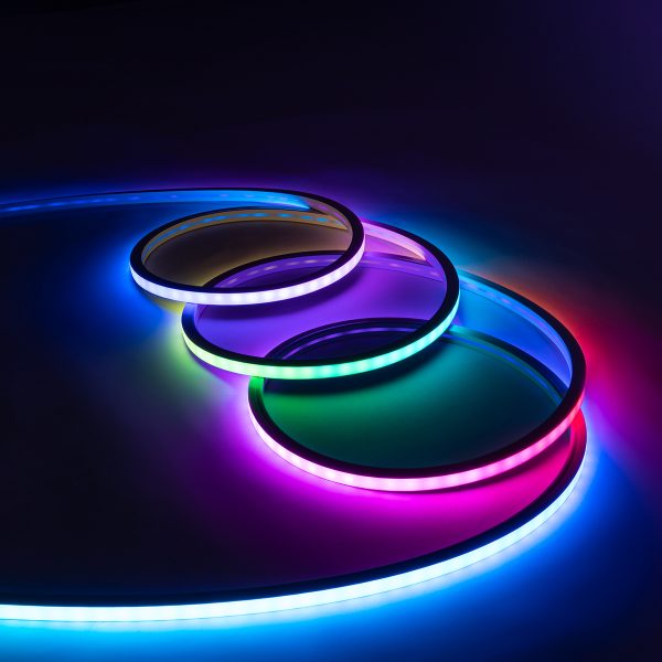 GloboStar® NEONIO 90753 Digital Pixel Addressable Neon Strip - Ψηφιακή Ταινία Neon Flex LED SMD 5050 14.4W/m 60LED/m 20PIXEL/m SPI/TTL Protocol IC SM16703P/WS2811/WS2812 864lm/m 90° DC 12V Αδιάβροχη IP67 Πολύχρωμη RGB - Λευκό Σώμα - Μ1000 x Π1.4 x Υ1.4cm - Συσκευασία 10 Μέτρων - 2 Χρόνια Εγγύηση