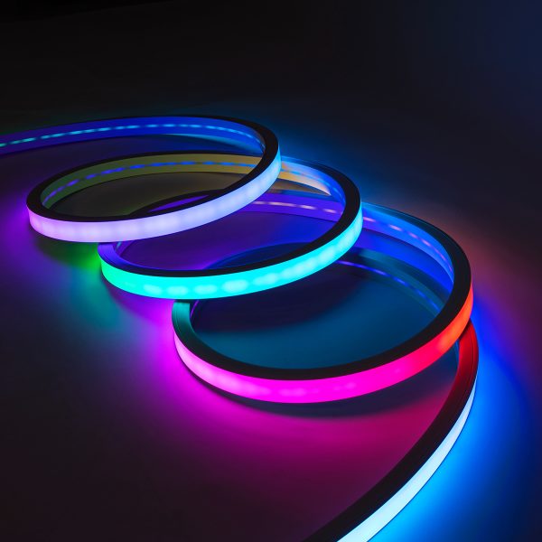 GloboStar® NEONIO 90754 Digital Pixel Addressable Neon Strip - Ψηφιακή Ταινία Neon Flex LED SMD 5050 14.4W/m 60LED/m 20PIXEL/m SPI/TTL Protocol IC SM16703P/WS2811/WS2812 864lm/m 90° DC 12V Αδιάβροχη IP67 Πολύχρωμη RGB - Λευκό Σώμα - Μ1000 x Π3 x Υ2cm - Συσκευασία 10 Μέτρων - 2 Χρόνια Εγγύηση