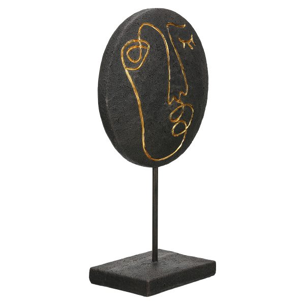 Stand Relief Round "Lice" Face Motif Πολυρεζίνη Μαύρο PU 19.5x10x35cm