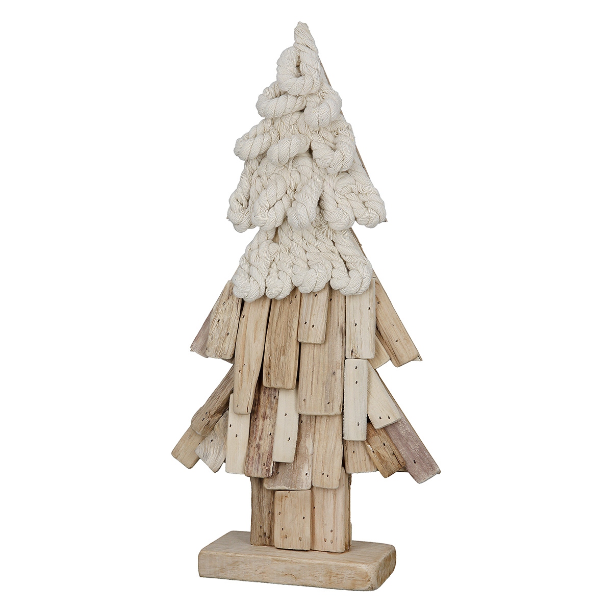 Stand Relief Χριστουγεννιάτικο Δέντρο "Corda" Ξύλο Ecru PU 25x9x60cm