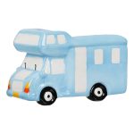 Money Box Αυτοκινούμενο τροχόσπιτο Κεραμικό Μπλε 15X7X9Cm 15X7X9Cm