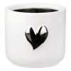 Planter Heart Motif Κεραμικό Λευκό D8X9Cm D8X9Cm