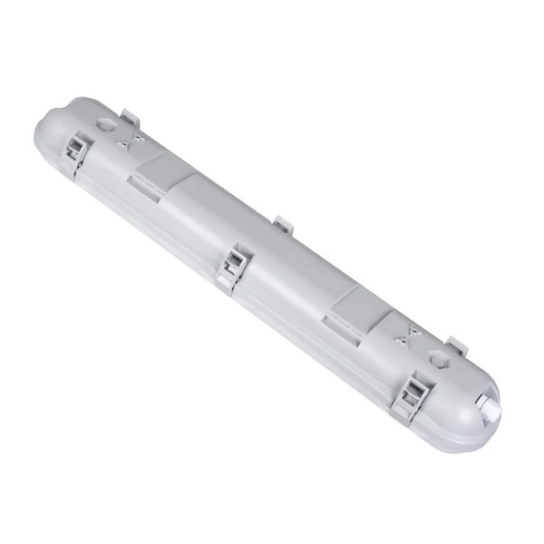 GLOBOSTAR® EMERGANO 60179 60cm Γραμμικό Βιομηχανικό Φωτιστικό Tri-Proof Τεχνολογίας Emergency με Ενσωματωμένη Μπαταρία Li-Ion 3.7V 2600mAH & Αυτονομία 3 Ώρες LED 24W 2880lm 120° AC 220-240V Αδιάβροχο IP65 Γκρι Σώμα με Γαλακτερό Κάλυμα Πλαστικό PC - Ψυχρό Λευκό 6000K - LUMILEDs SMD Chip & TÜV SÜD Driver - Μ60 x Π10.5 x Υ8cm - 5 Χρόνια Εγγύση