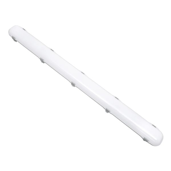 GLOBOSTAR® EMERGANO 60180 120cm Γραμμικό Βιομηχανικό Φωτιστικό Tri-Proof Τεχνολογίας Emergency με Ενσωματωμένη Μπαταρία Li-Ion 3.7V 5000mAH & Αυτονομία 3 Ώρες LED 48W 5760lm 120° AC 220-240V Αδιάβροχο IP65 Γκρι Σώμα με Γαλακτερό Κάλυμα Πλαστικό PC - Ψυχρό Λευκό 6000K - LUMILEDs SMD Chip & TÜV SÜD Driver - Μ120 x Π10.5 x Υ8cm - 5 Χρόνια Εγγύση