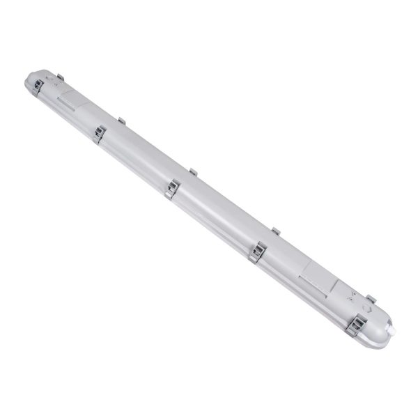 GLOBOSTAR® EMERGANO 60180 120cm Γραμμικό Βιομηχανικό Φωτιστικό Tri-Proof Τεχνολογίας Emergency με Ενσωματωμένη Μπαταρία Li-Ion 3.7V 5000mAH & Αυτονομία 3 Ώρες LED 48W 5760lm 120° AC 220-240V Αδιάβροχο IP65 Γκρι Σώμα με Γαλακτερό Κάλυμα Πλαστικό PC - Ψυχρό Λευκό 6000K - LUMILEDs SMD Chip & TÜV SÜD Driver - Μ120 x Π10.5 x Υ8cm - 5 Χρόνια Εγγύση