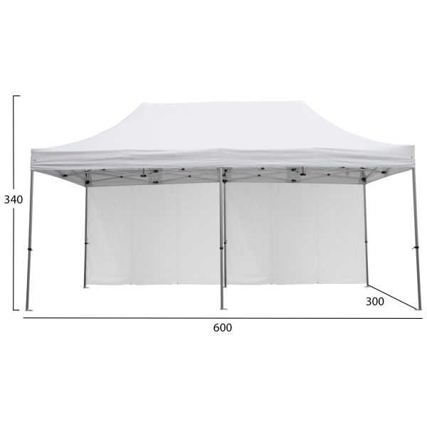 GAZEBO ΜΕ ΠΛΑΙΝΑ ΠΑΝΙΑ ΣΚΙΑΣΗΣ CRESSEN HM21099 ΠΤΥΣΣΟΜΕΝΟ ΑΛΟΥΜΙΝΙΟΥ 3x6x3,4Yμ