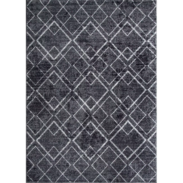 Χαλί "FAYNO" σε χρώμα σκούρο γκρι/λευκό 160x220