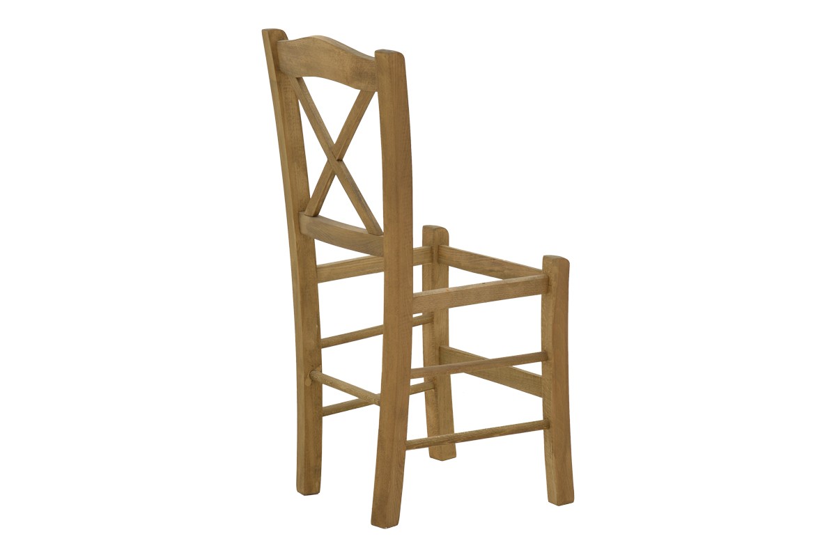 Καρέκλα καφενείου Santorini χιαστή καρυδί ξύλο 42x40x89εκ