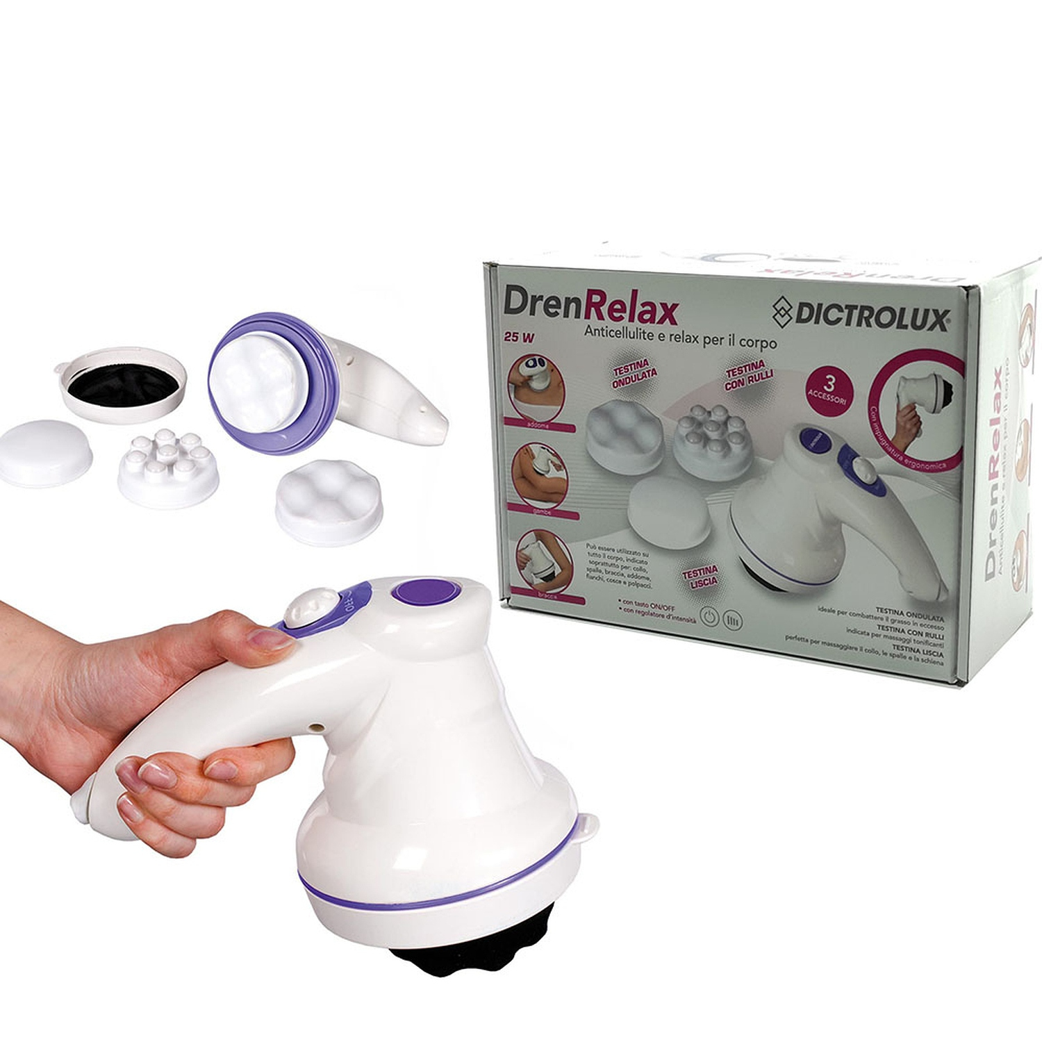Συσκευή Μασάζ Dictrolux DrenRelax Λευκό/Μωβ 25W