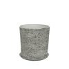 STONE POLYRESIN ΚΑΣΠΩ ΜΕ ΠΙΑΤΟ ΓΚΡΙ ΦΘΑΡΜΕΝΟΣ ΒΡΑΧΟΣ ΜΕΣΑΙΟ - Φ35x36cm