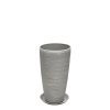 STONE POLYRESIN ΚΑΣΠΩ ΜΕ ΠΙΑΤΟ ΓΚΡΙ ΠΑΛΙΟ ΠΗΛΙΝΟ ΜΙΚΡΟ - Φ23x42cm