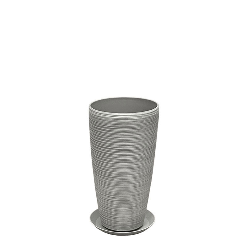STONE POLYRESIN ΚΑΣΠΩ ΜΕ ΠΙΑΤΟ ΓΚΡΙ ΠΑΛΙΟ ΠΗΛΙΝΟ ΜΙΚΡΟ - Φ23x42cm