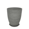 STONE POLYRESIN ΚΑΣΠΩ ΜΕ ΠΙΑΤΟ ΓΚΡΙ ΠΑΛΙΟ ΠΗΛΙΝΟ ΜΕΣΑΙΟ - Φ35x42.5cm