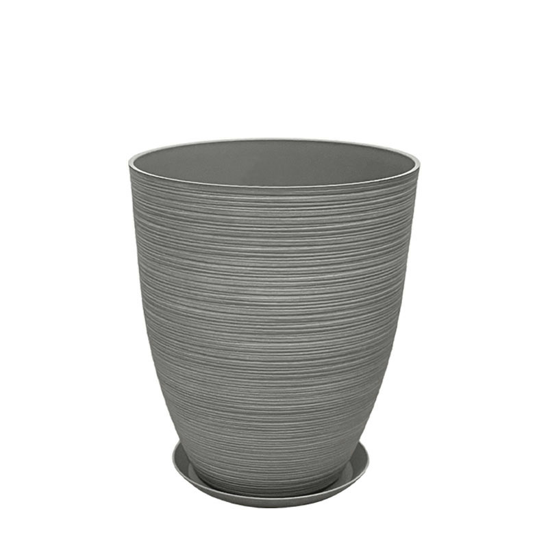 STONE POLYRESIN ΚΑΣΠΩ ΜΕ ΠΙΑΤΟ ΓΚΡΙ ΠΑΛΙΟ ΠΗΛΙΝΟ ΜΕΣΑΙΟ - Φ35x42.5cm