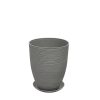 STONE POLYRESIN ΚΑΣΠΩ ΜΕ ΠΙΑΤΟ ΓΚΡΙ ΠΑΛΙΟ ΠΗΛΙΝΟ ΜΙΚΡΟ - Φ28x34.5cm