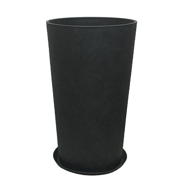 STONE POLYRESIN ΚΑΣΠΩ ΜΕ ΠΙΑΤΟ ΜΑΥΡΟ ΑΝΘΡΑΚΙ ΚΩΝIKO ΨΗΛΟ ΜΕΓΑΛΟ - Φ45.5x76cm