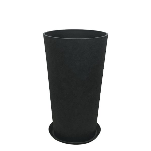 STONE POLYRESIN ΚΑΣΠΩ ΜΕ ΠΙΑΤΟ ΜΑΥΡΟ ΑΝΘΡΑΚΙ ΚΩΝIKO ΨΗΛΟ ΜΕΣΑΙΟ - Φ36.5x62cm