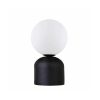 GloboStar® MAGIC 204-0132 Μοντέρνο Eπιτραπέζιο Φωτιστικό Μονόφωτο 1 x E27 IP20 Μαύρο Μέταλλο με Λευκό Γυαλί - Μ13 x Π13 x Υ28cm