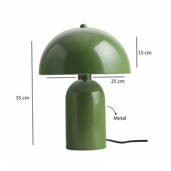 GloboStar® GASCO 204-0147 Μοντέρνο Eπιτραπέζιο Φωτιστικό Μονόφωτο 1 x E27 IP20 Πράσινο Μέταλλο - Μ25 x Π25 x Υ35cm