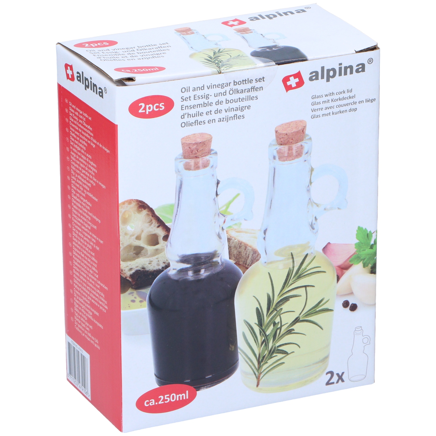 Μπουκάλι Λαδιού/Ξιδιού 250ml 2Τμχ Γυάλινα ALPINA
