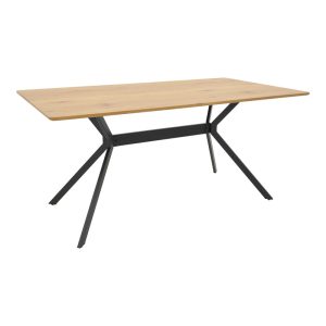 Τραπέζι Nerelis pakoworld φυσικό mdf και πόδι μαύρο μέταλλο 160x90x75εκ